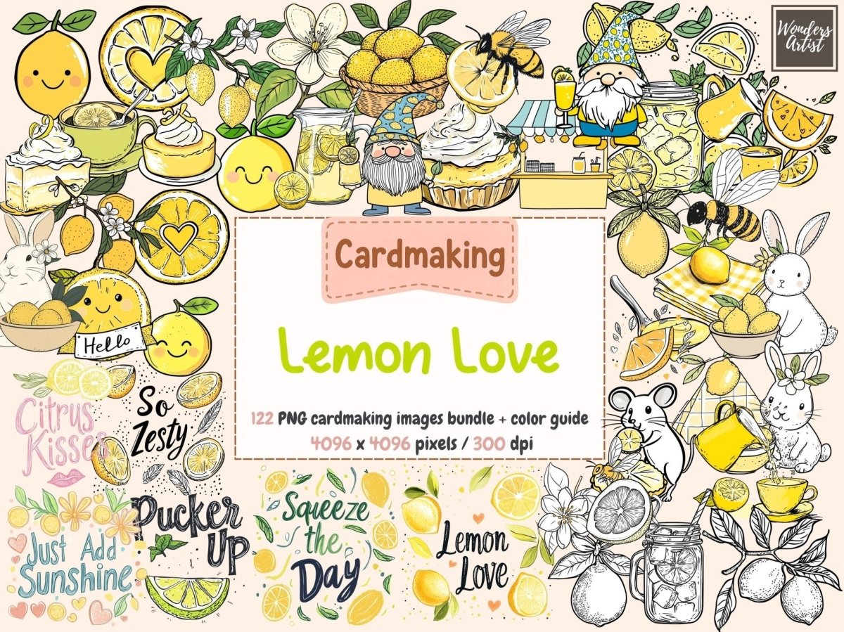Lemon Love Cardmaking Clipart cardmaking clipart - Wonders Artist