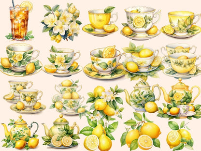Lemon Tea Watercolor Clipart lemon clipart - Wonders Artist