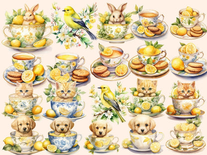 Lemon Tea Watercolor Clipart lemon clipart - Wonders Artist