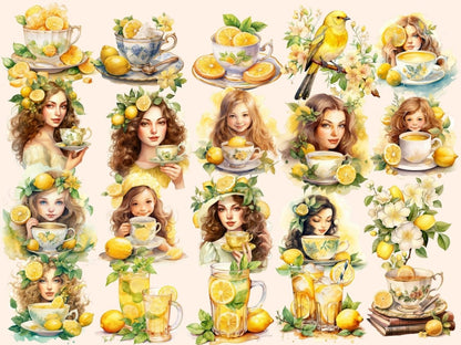 Lemon Tea Watercolor Clipart lemon clipart - Wonders Artist