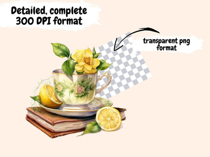 Lemon Tea Watercolor Clipart lemon clipart - Wonders Artist