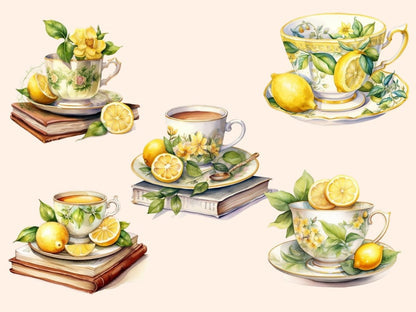 Lemon Tea Watercolor Clipart lemon clipart - Wonders Artist