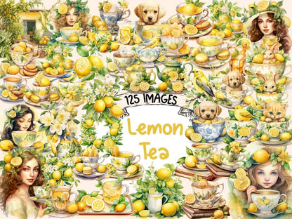 Lemon Tea Watercolor Clipart lemon clipart - Wonders Artist
