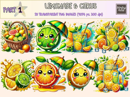 Lemonade & Citrus Clipart citrus clipart - Wonders Artist