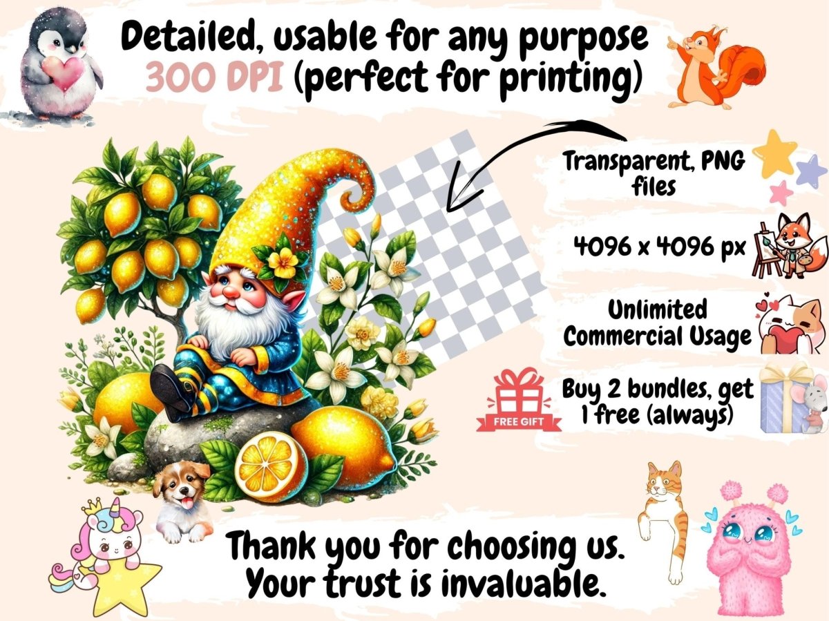 Lemonade Gnomes Clipart citrus gnomes - Wonders Artist