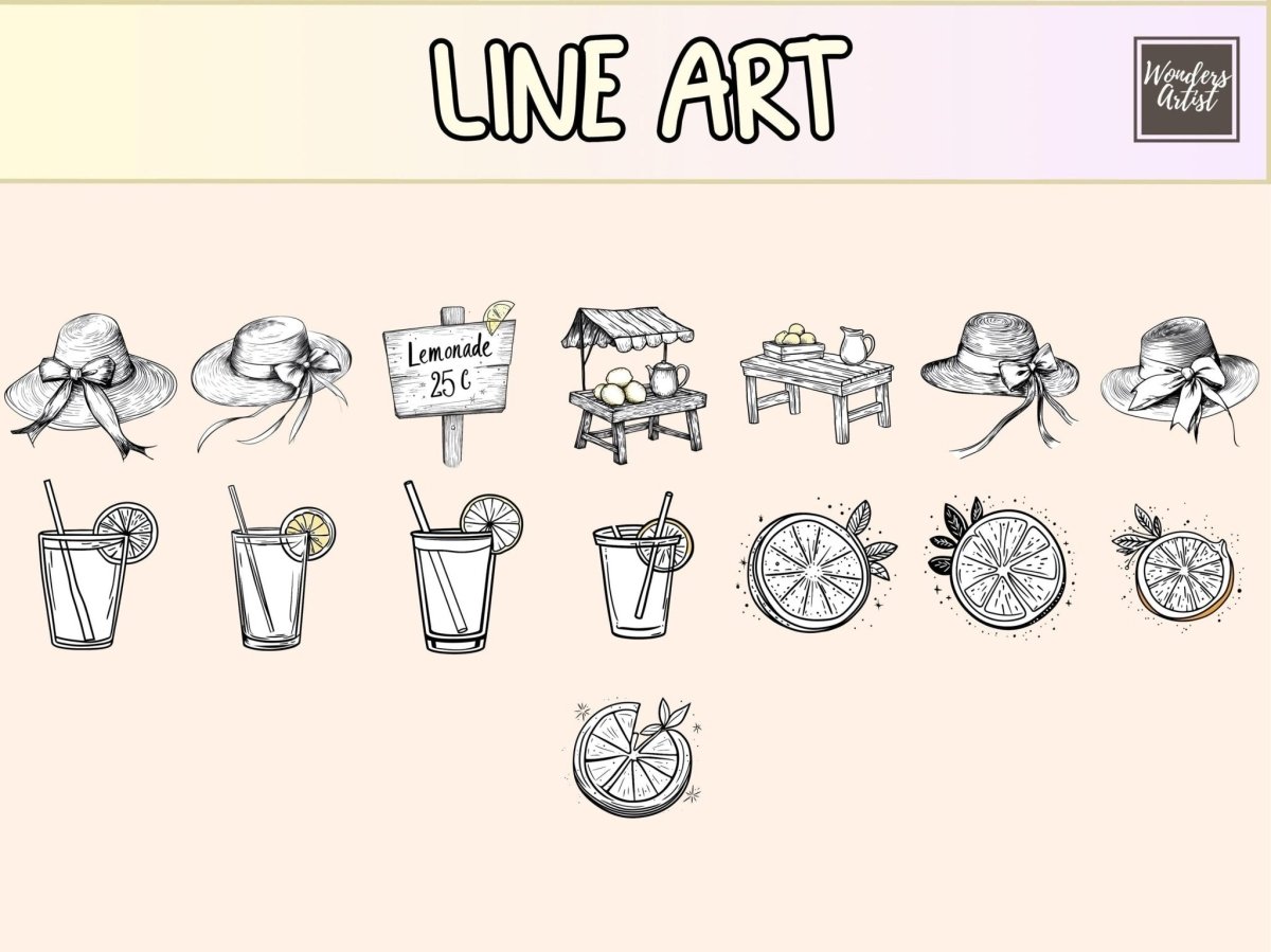 Lemonade Stand Cardmaking Clipart cardmaking clipart cute lemon png diy lemonade cards - WondersArtist