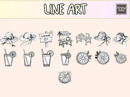 Lemonade Stand Cardmaking Clipart cardmaking clipart cute lemon png diy lemonade cards - WondersArtist