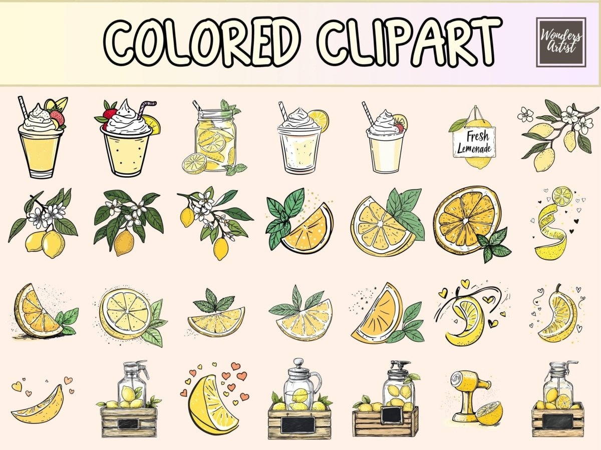 Lemonade Stand Cardmaking Clipart cardmaking clipart cute lemon png diy lemonade cards - WondersArtist