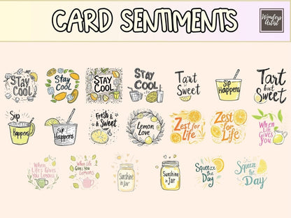 Lemonade Stand Cardmaking Clipart cardmaking clipart cute lemon png diy lemonade cards - WondersArtist