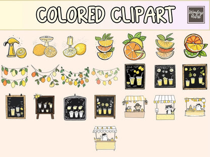 Lemonade Stand Cardmaking Clipart cardmaking clipart cute lemon png diy lemonade cards - WondersArtist