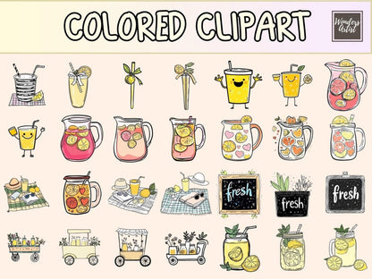 Lemonade Stand Cardmaking Clipart cardmaking clipart cute lemon png diy lemonade cards - WondersArtist