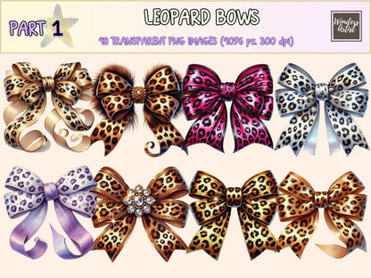Leopard Bows Clipart animal print bow - Wonders Artist