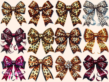Leopard Bows Clipart animal print bow - Wonders Artist