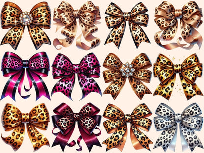 Leopard Bows Clipart animal print bow - Wonders Artist