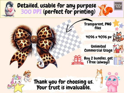 Leopard Bows Clipart animal print bow - Wonders Artist