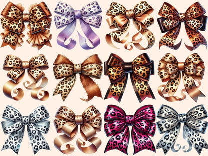 Leopard Bows Clipart animal print bow - Wonders Artist