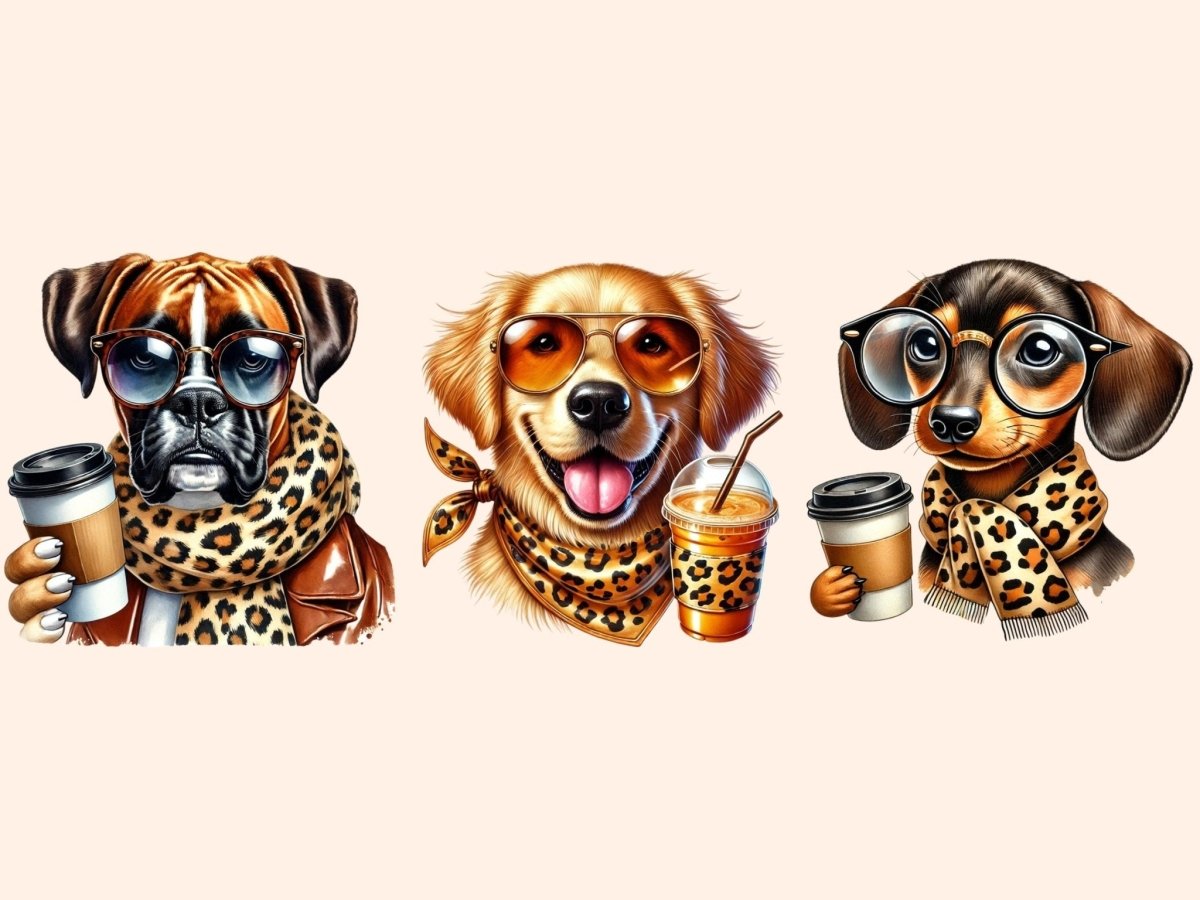 Leopard Print Dogs Clipart Animal Pattern Dogs - Wonders Artist