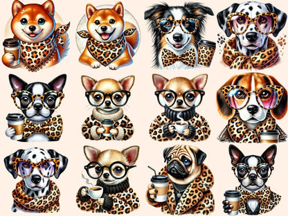 Leopard Print Dogs Clipart Animal Pattern Dogs - Wonders Artist
