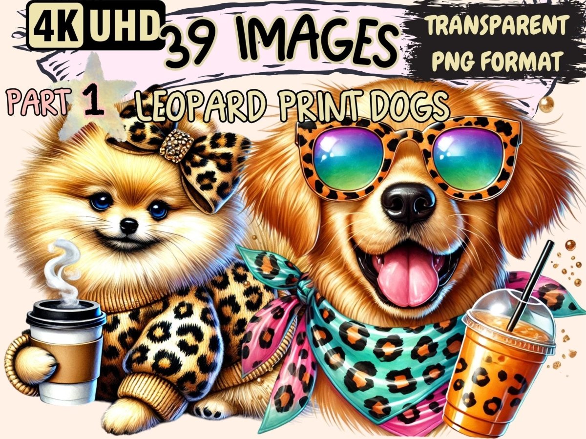 Leopard Print Dogs Clipart Animal Pattern Dogs - Wonders Artist
