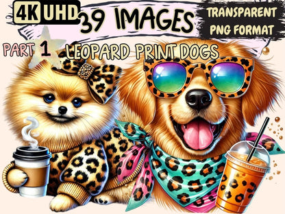 Leopard Print Dogs Clipart Animal Pattern Dogs - Wonders Artist