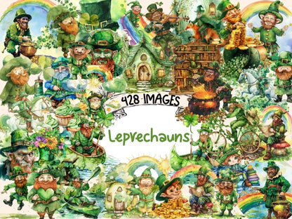Leprechauns Watercolor Clipart green leprechaun png - Wonders Artist