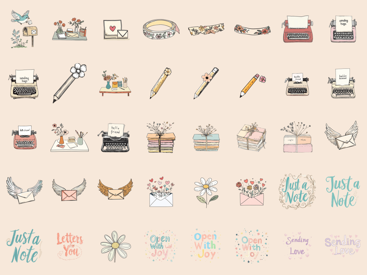 Letters & Envelopes Cardmaking Clipart All Bundles Cardmaking Clipart - WondersArtist