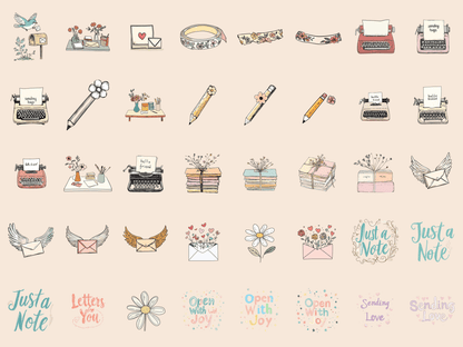 Letters & Envelopes Cardmaking Clipart All Bundles Cardmaking Clipart - WondersArtist