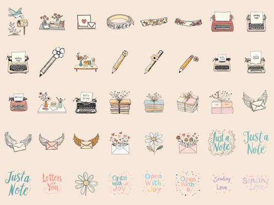 Letters & Envelopes Cardmaking Clipart