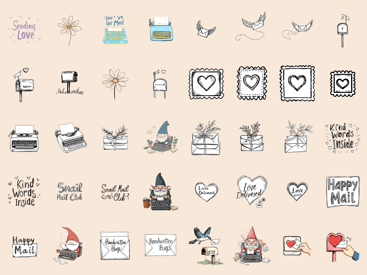 Letters & Envelopes Cardmaking Clipart All Bundles Cardmaking Clipart - WondersArtist