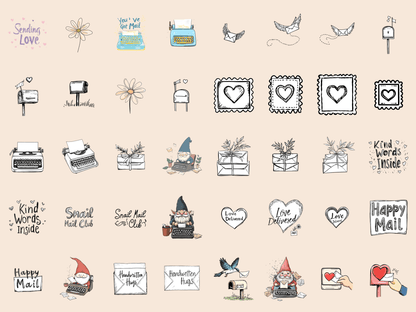 Letters & Envelopes Cardmaking Clipart All Bundles Cardmaking Clipart - WondersArtist