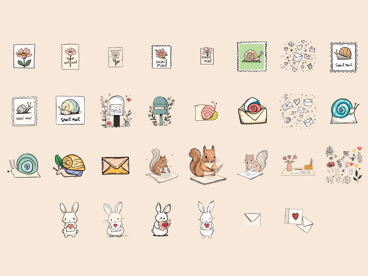 Letters & Envelopes Cardmaking Clipart All Bundles Cardmaking Clipart - WondersArtist