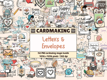 Letters & Envelopes Cardmaking Clipart All Bundles Cardmaking Clipart - WondersArtist