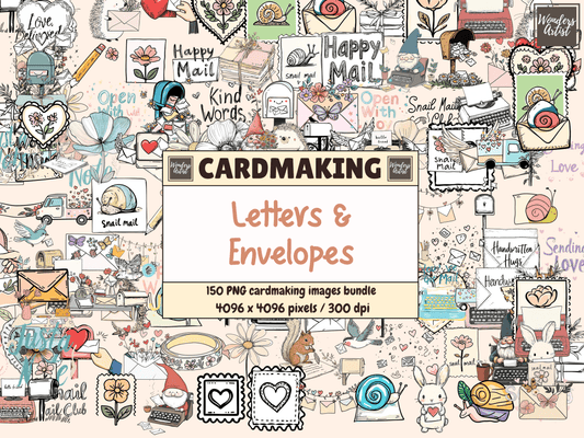Letters & Envelopes Cardmaking Clipart All Bundles Cardmaking Clipart - WondersArtist