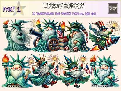 Liberty Gnomes Clipart 4th of july gnomes - Wonders Artist