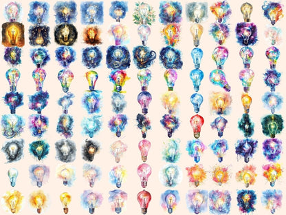 Light Bulbs Watercolor Clipart bulb clipart - Wonders Artist