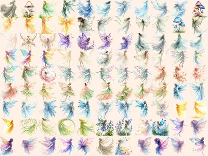 Light Fairies Watercolor Clipart arclight fairy - Wonders Artist