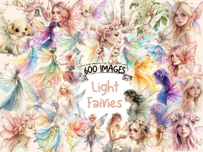 Light Fairies Watercolor Clipart arclight fairy - Wonders Artist