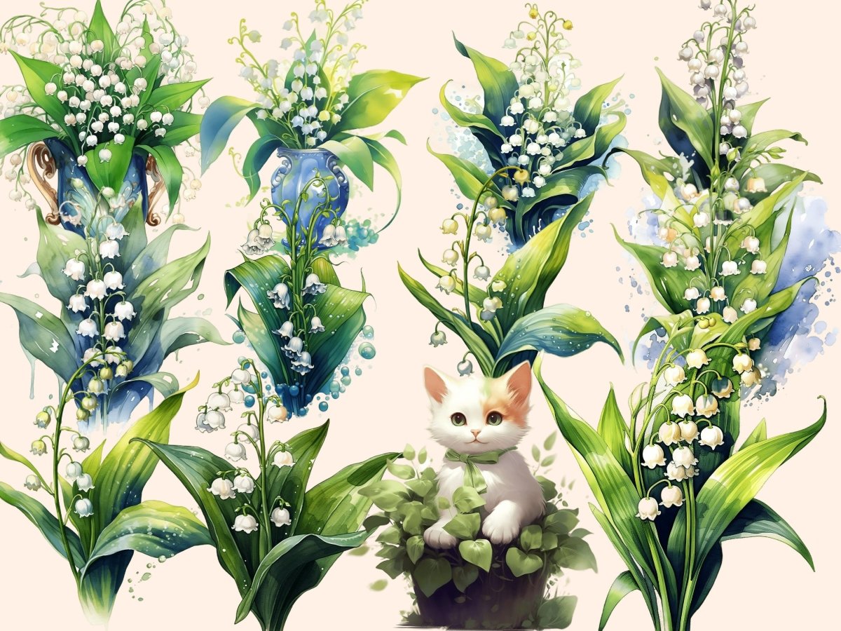 Lillies of the Valley Watercolor Clipart autopost flower clipart flower png - WondersArtist