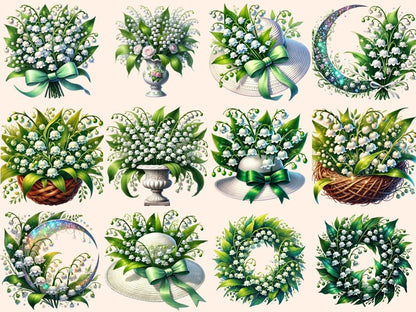 Lily of the Valley Clipart botanical clipart - Wonders Artist