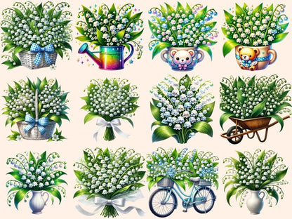 Lily of the Valley (P2) Clipart botanical clipart - Wonders Artist