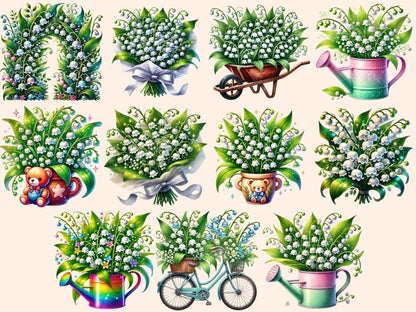 Lily of the Valley (P2) Clipart botanical clipart - Wonders Artist