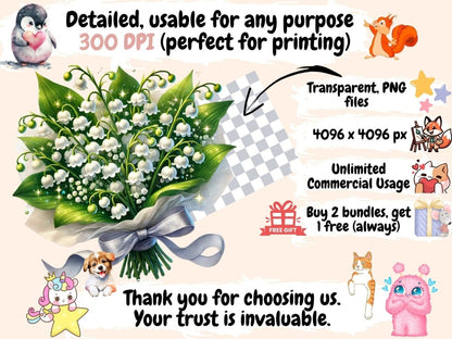 Lily of the Valley (P2) Clipart botanical clipart - Wonders Artist