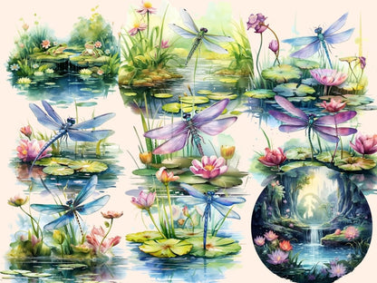 Lily Ponds Watercolor Clipart frog clipart - Wonders Artist