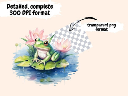 Lily Ponds Watercolor Clipart frog clipart - Wonders Artist