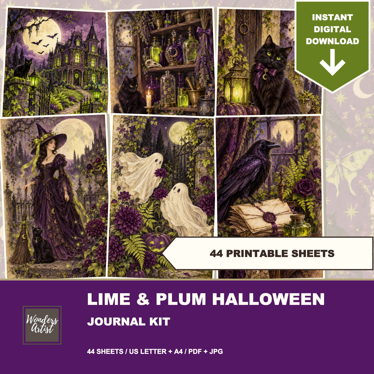 Lime and Plum Halloween Journal Kit — listing image 1