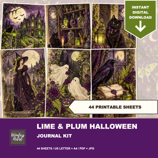 Lime and Plum Halloween Journal Kit — listing image 1