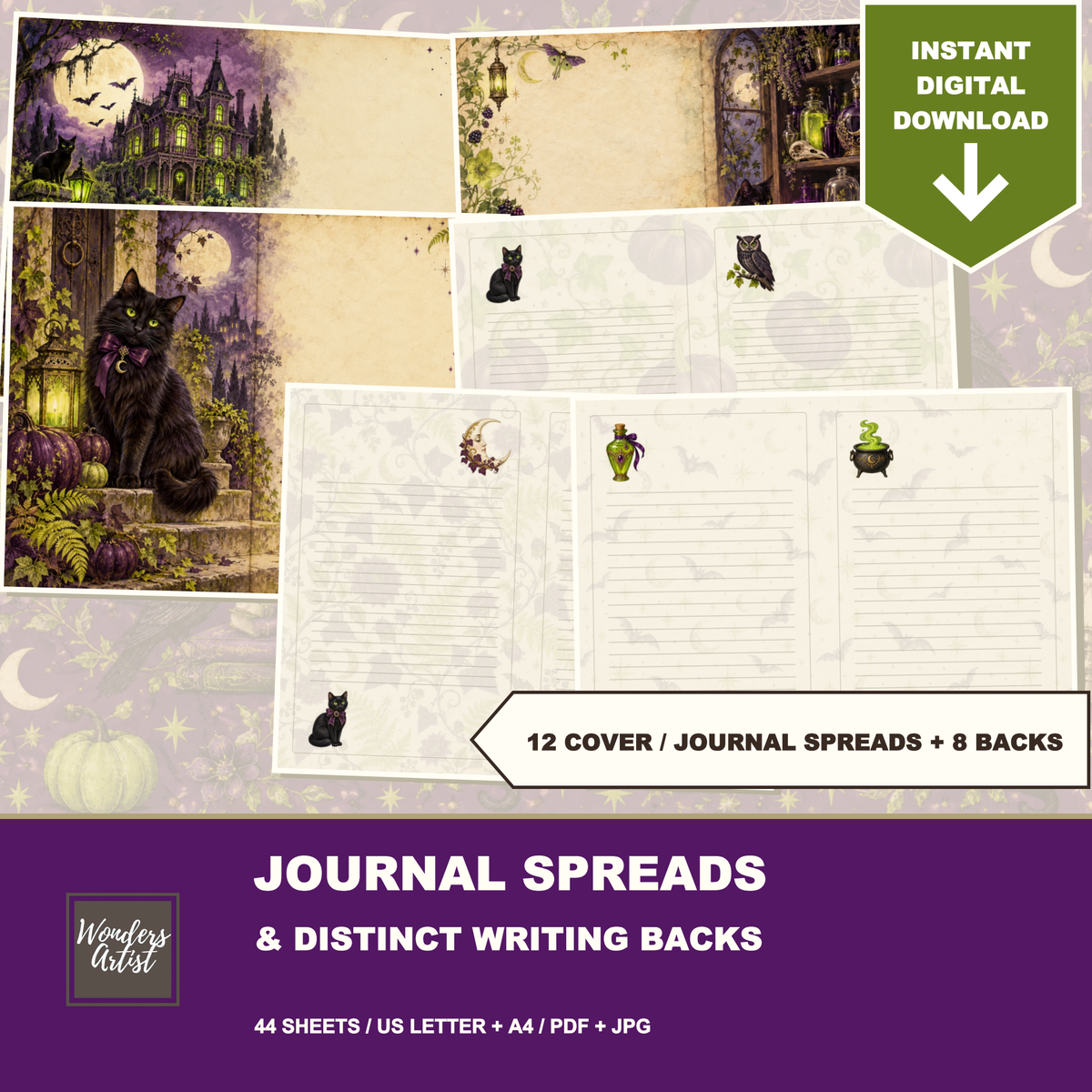 Lime and Plum Halloween Journal Kit — listing image 2