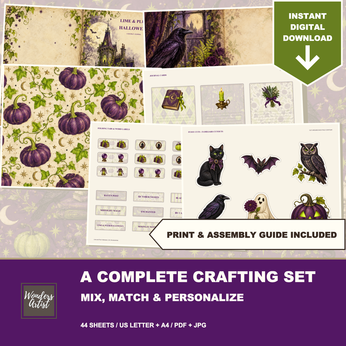 Lime and Plum Halloween Journal Kit — listing image 9