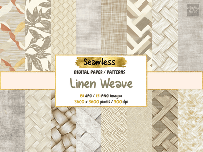 Linen Weave Digital Paper All Bundles Backgrounds Digital Paper - WondersArtist