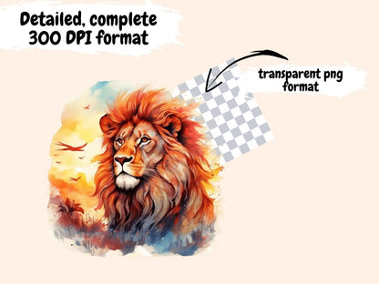 Lions Watercolor Clipart lion clipart - Wonders Artist